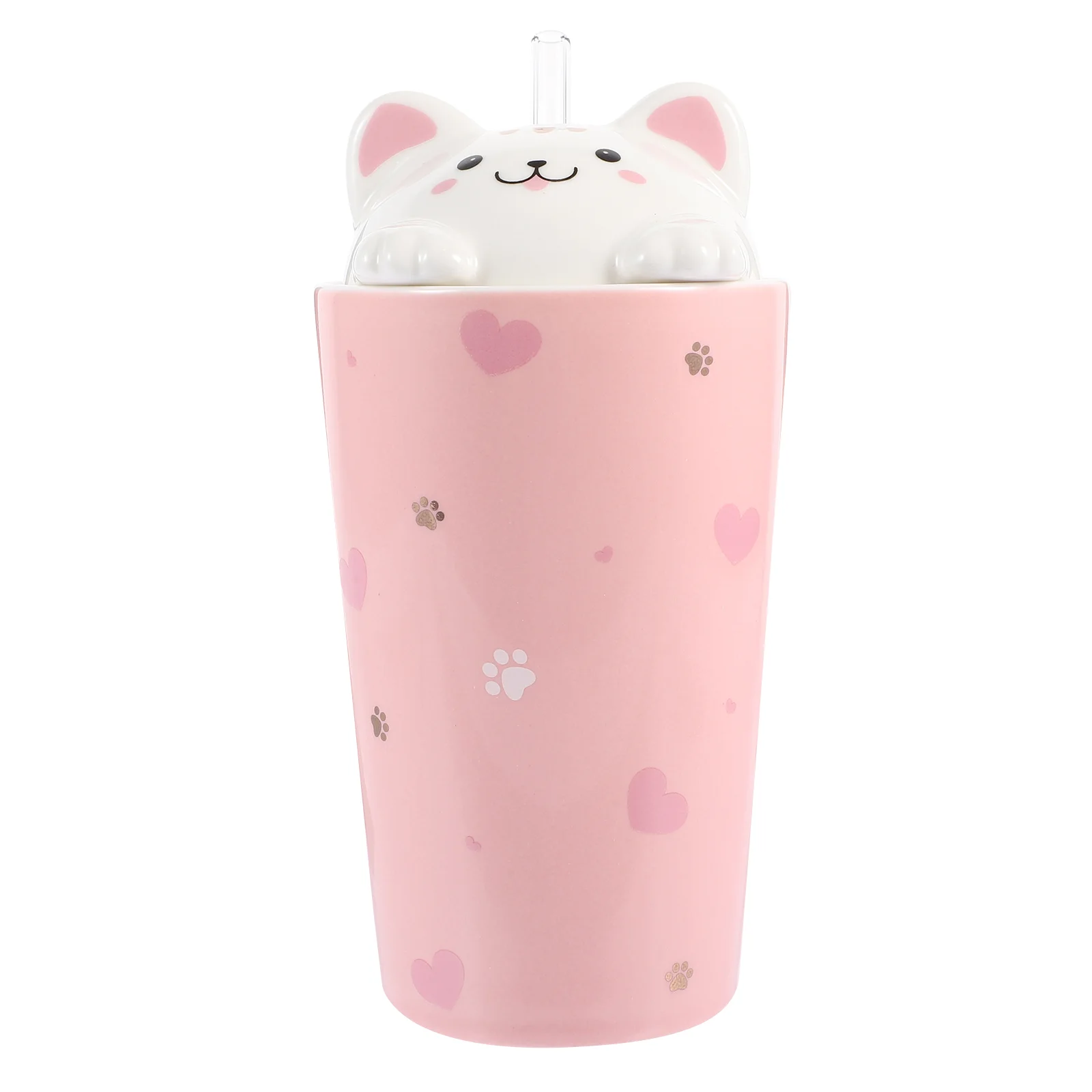 

Cup Mug Ceramic Coffee Mugs Cupsdrinking Cat Kawaiichocolate Porcelain Straw Bottle Tea Cappuccino Sippy Hotlatte Beverage