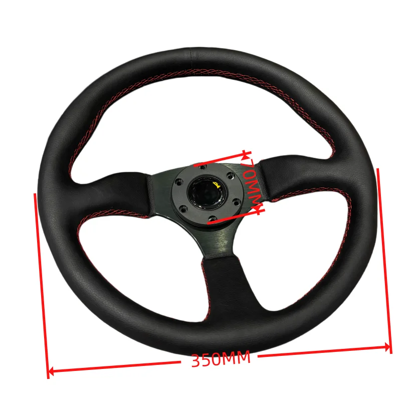 Спортивный кожаный руль JDM 14 дюймов (350 мм) для дрифта, глубокий руль для гонок, PCD 70 мм (art.: 3920d8a7c59dc) - 3920d8a7c59dc