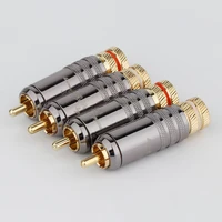 high performance r1731 24k gold plated rca plug audio cable connector plug 24k gold plated rca speaker audio cable jack