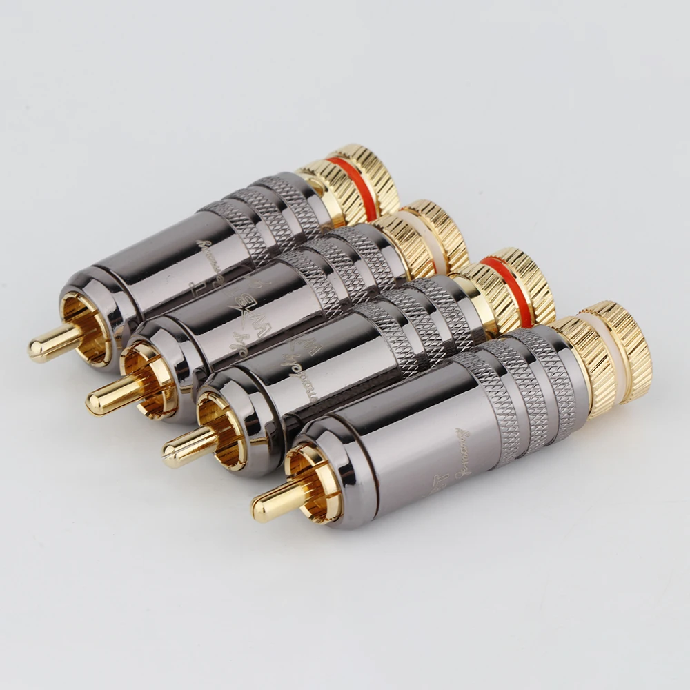 Ouro do Conector do Cabo de Áudio da Tomada Rca do Elevado Tomada Chapeada Ouro Desempenho R1731 24k