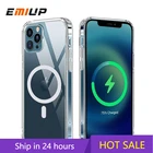 Чехол для телефона iPhone 11 12 13 Pro Max 12 13 Mini Mag, безопасный защитный чехол, ультрапрозрачный встроенный магнитный круглый мягкий Magsafing