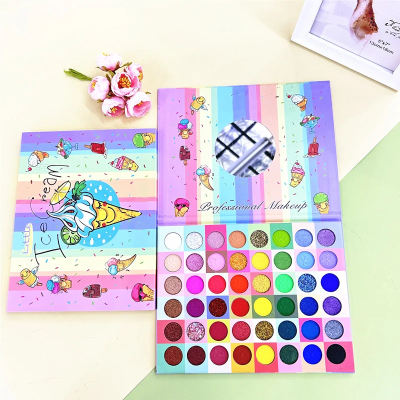 Стойкие 48 цветов яркие тени для век Палитра Макияж женщин высоко