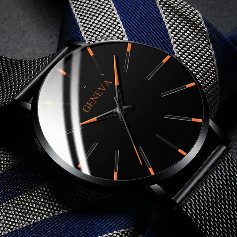 

2022 Minimalist Men's Fashion Watches Ultra Thin Simple Men Business Stainless Steel Mesh Belt Quartz Watch Casual Wristwatches