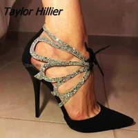 sexy butterfly hollow pumps sandals stiletto heels pointed toe high heels nightclub large size 47 gladiator t stage show