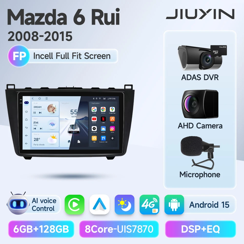 

Автомобильный радиоприемник Android 15 Carplay для Mazda 6 GH 2007 2008 2009 2010 2011 2012 Мультимедийный GPS-видеоплеер Стерео 2din Головный блок