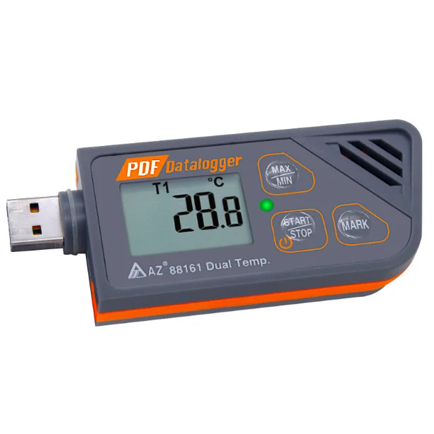 

AZ88161 Plug and Play Report No Software USB Temperature Recorder Datalogger With External Probe