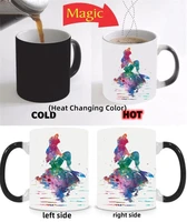 mermaid mugs cartoon anime ariel coffee cups cold hot sensitive mugen heat changing color tea cups teaware drinkware coffeeware