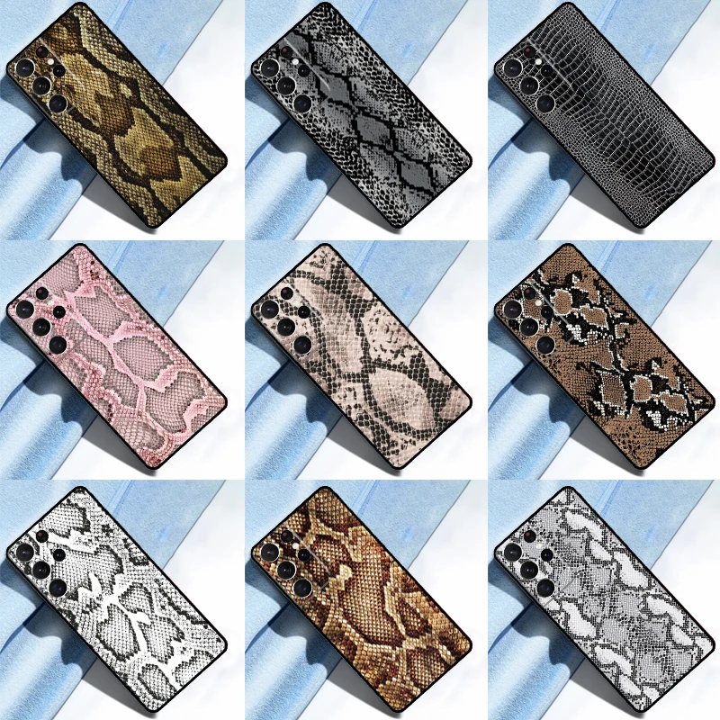 Snake Skin Case For Samsung Galaxy S22 Plus S21 Ultra S20 FE S8 S9 S10 Note 10 Note 20 Ultra Cover