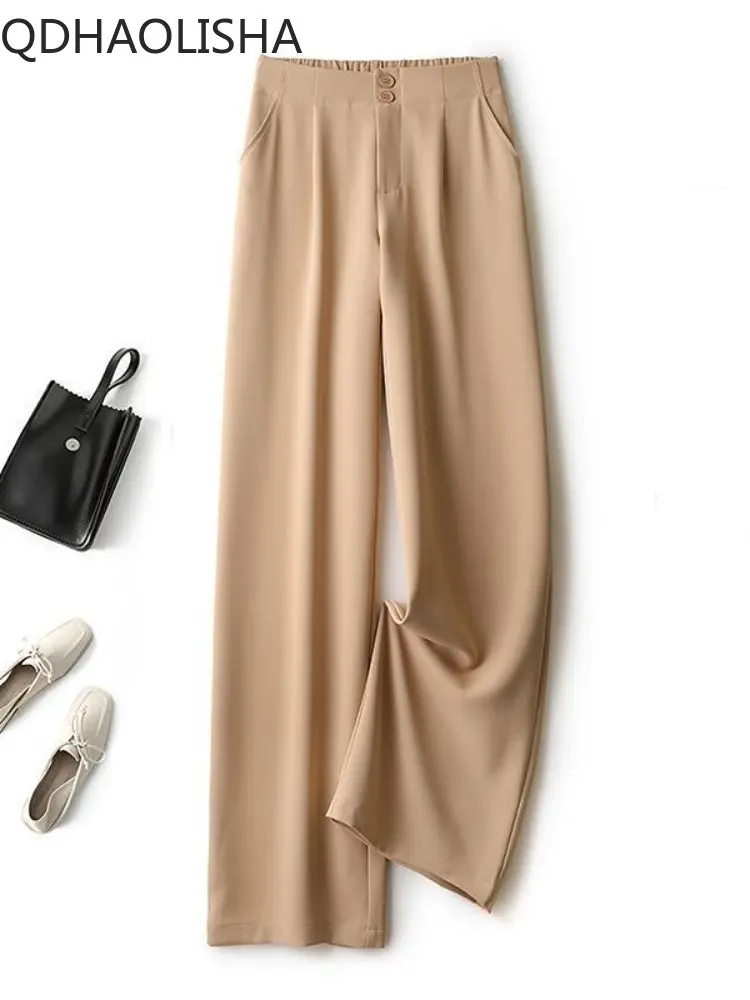 

2023 Spring Summer New Loose Slim Straight-leg Women's Cargo Pants Casual Mopping Chiffon Suit Pants Streetwear Women Clothing