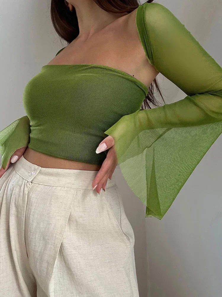 Кроп-топ Y2K женский однотонный