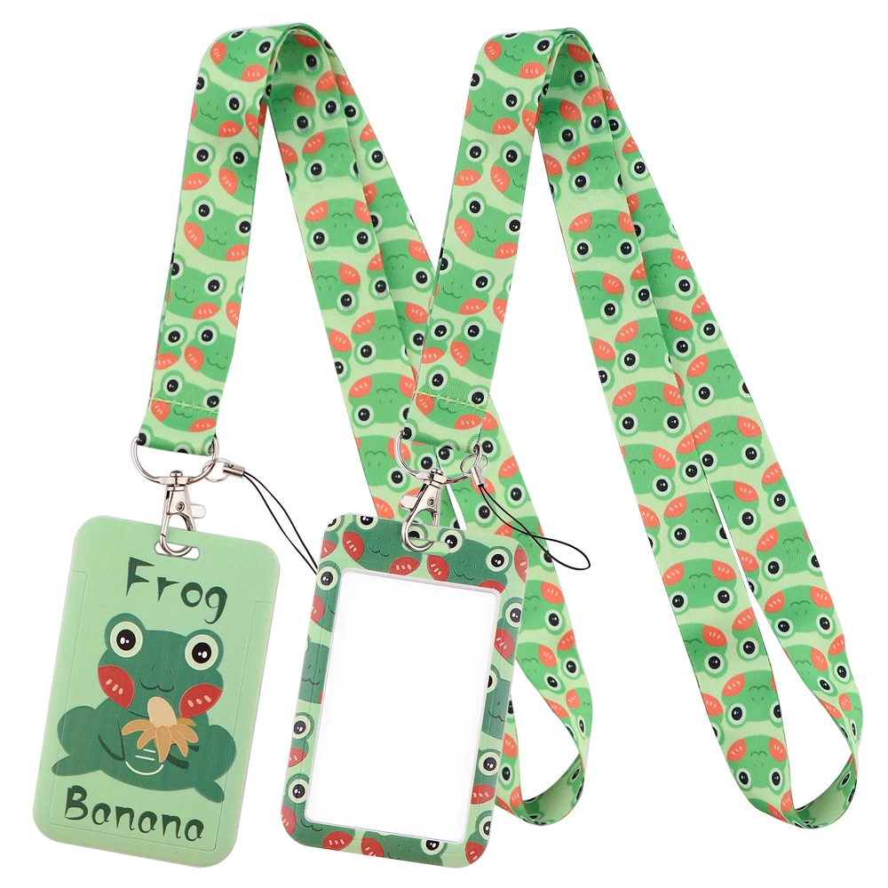 LB3021 милые лягушки зеленые животные ремешки на шею для ключей ID карта спортзала