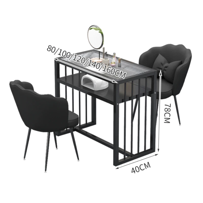 Дизайнерские столы для ногтей в скандинавском стиле стеклянные простые салонные