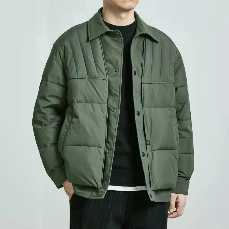 

Men's Winter Jackets Thick Turndown Collar Parka Men Coats Casual Warm Cotton Padded Mens Jackets Outwear Male Clothing 4XL E909
