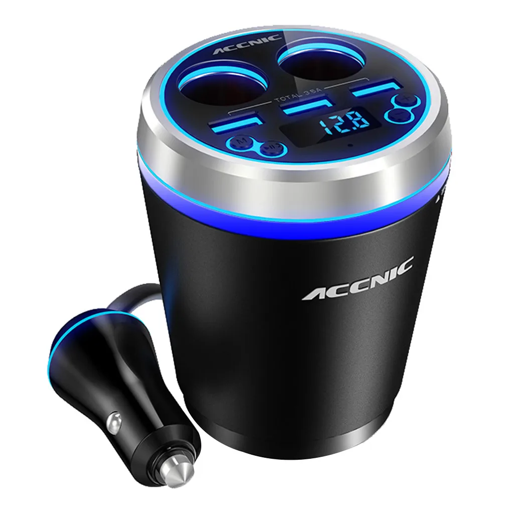 

ACCNIC Bluetooth Handsfree Car Cigarette Lighter Mp3 Player Wireless 3 USB FM Transmitter Auto Music Player