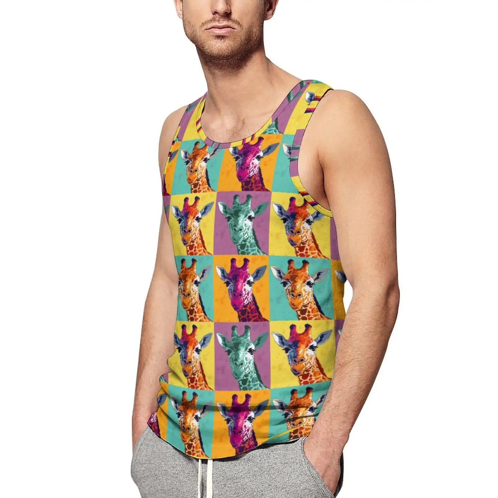 

Майка мужская оверсайз в стиле поп-арт с жирафом