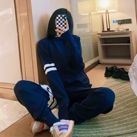 autumn and winter tb four bar college style striped sweater sweater casual sports leggings trousers two piece suit