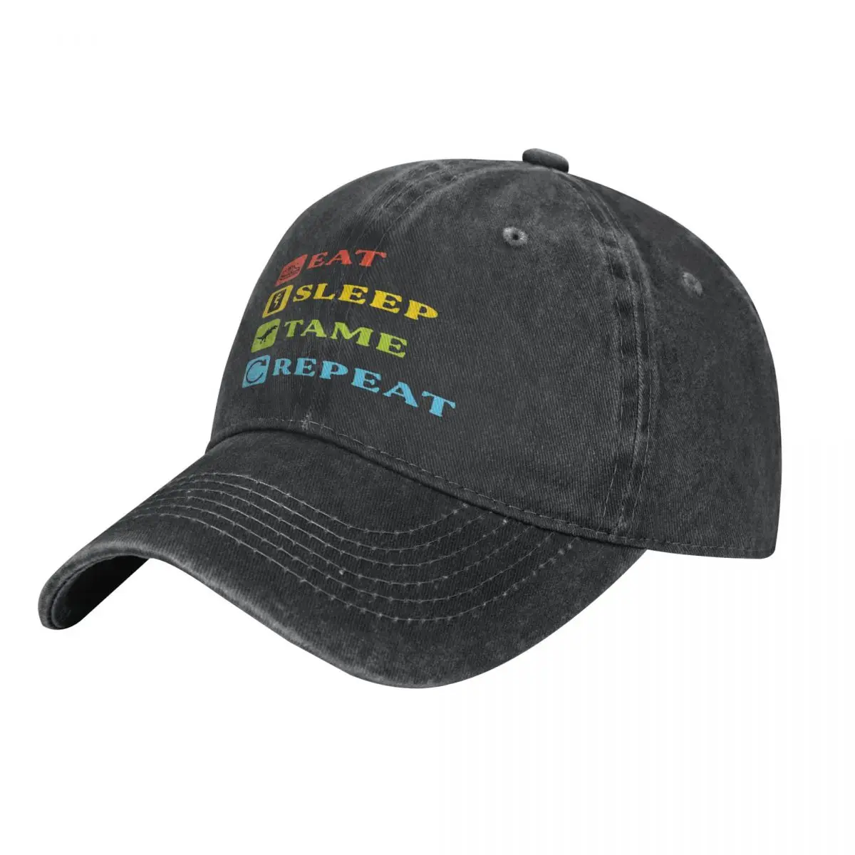

Eat Sleep Tame Repeat Funny Gaming Sayings Casquette, Cotton Cap Customizable For Adult Suitable For Daily Nice Gift