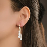 charming tassel earrings simplicity shiny minimalist tassel earrings hoop earrings women earrings 1 pair