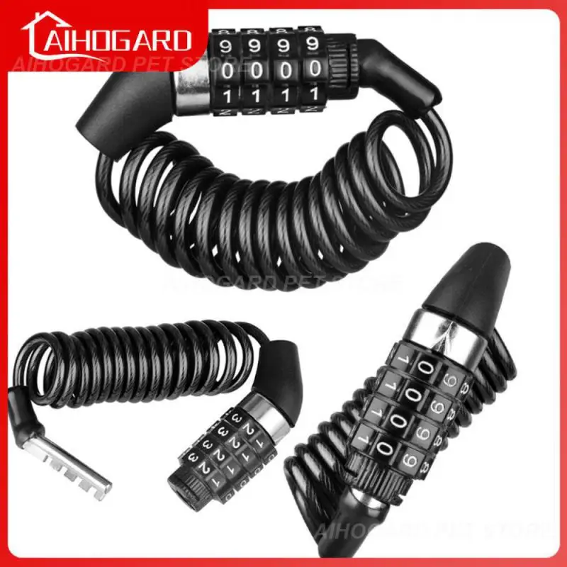 Protable Cipher Trunk 4-position Lock Anti-theft Black Abrasion Resistant Bike Code Lock Wire Rope Chain Anti-prying