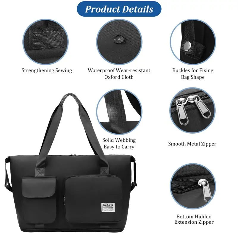 Large Capacity Travel Bag, Waterproof Expandable Duffel Bag