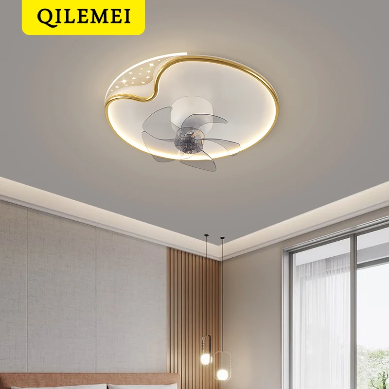 

Современный потолочный вентилятор, креативная лампа, потолочный вентилятор со светодиодной подсветкой и управлением, электрические венти...