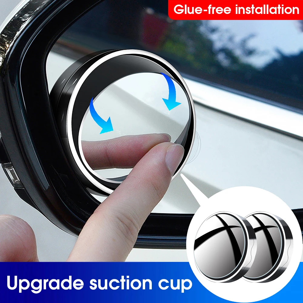 

Car Blind Spot Mirror Suction Cup Round Frame Adjustable Clear Rearview Auxiliary Mirror Auto Driving Safety Car Accessories