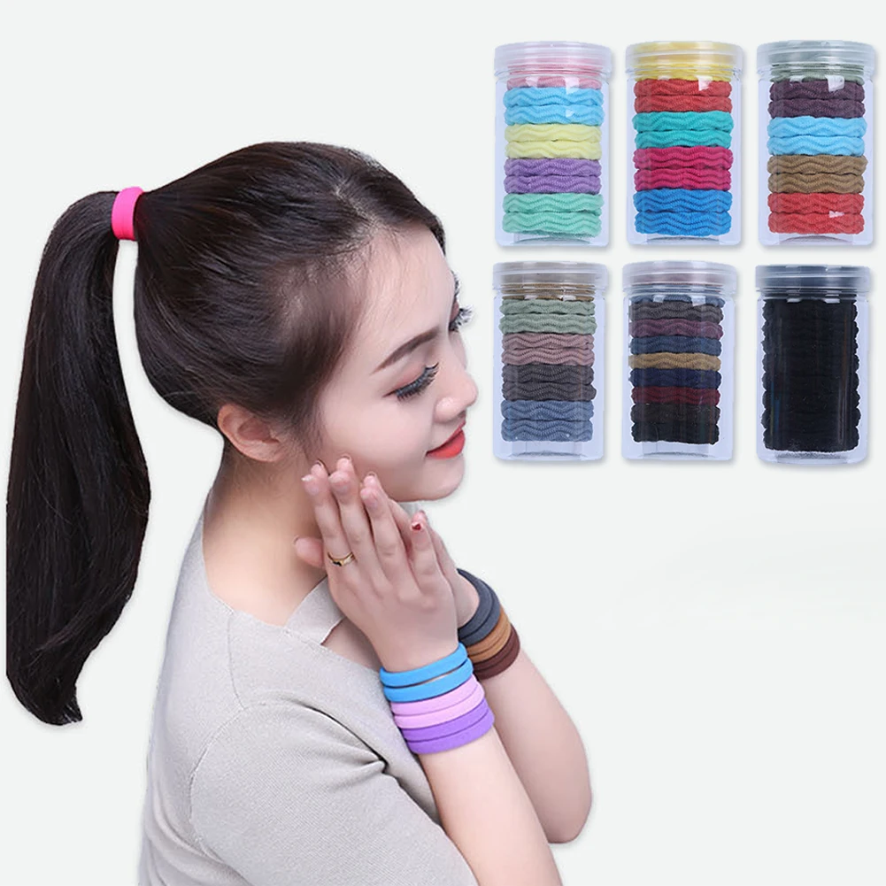 

10PCS Women Girls Basic Elastic Hair Bands Tie Scrunchie Ponytail Holder Rubber Bands Fashion Hair Accessories