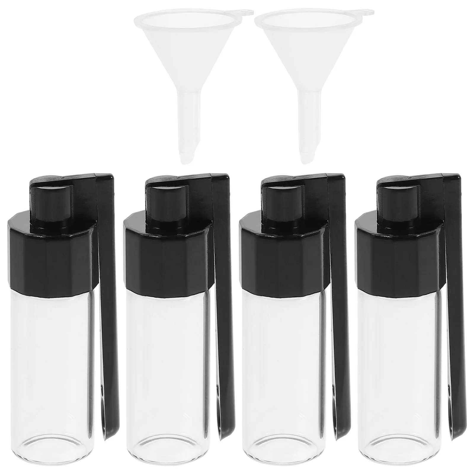 

6Pcs Practical Glass Bottle with Spoon Portable Containers Funnels Kit