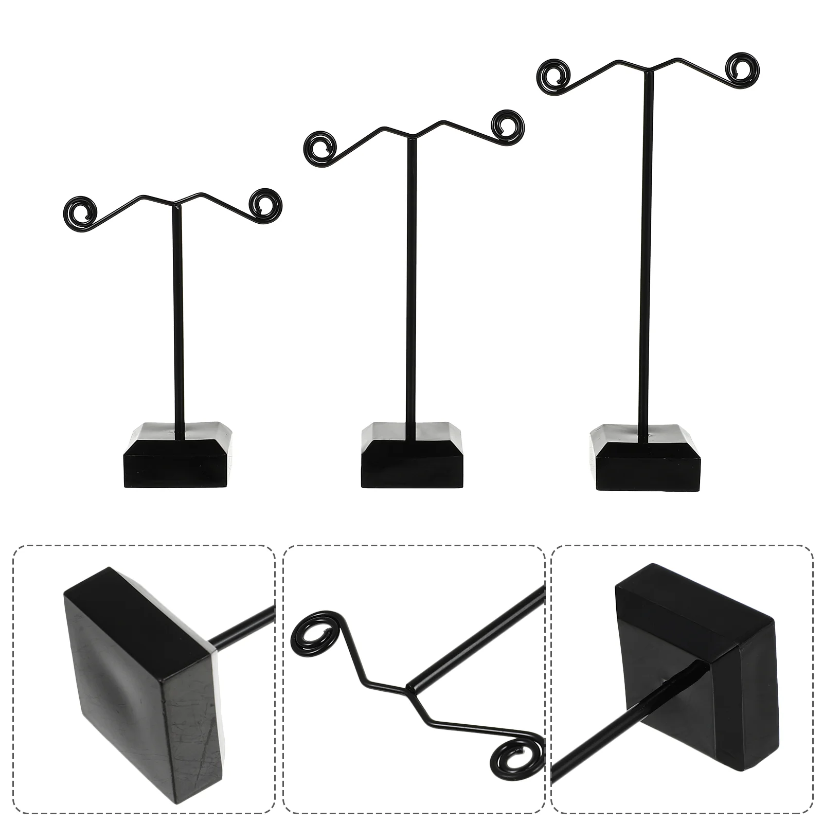 

3 Necklace Holder Stand Bracelet Holder Jewelry Tree, Holder Organizer for Jewlwey Necklace Keychain Earring Bracelet ( Black )
