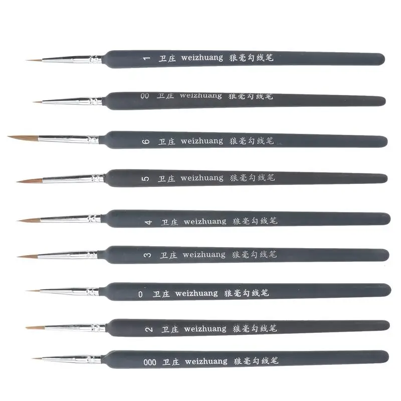 

3/9pcs Wolf Hair Tip Brushes Detail Paint Brush High Quality Paint Brush Set Fine Detailing Art Painting Oil Models Watercolor