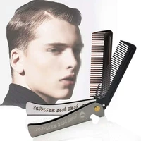 folding steel combs for men oil head portable beard combs hair styling product combs for man foldable hair comb