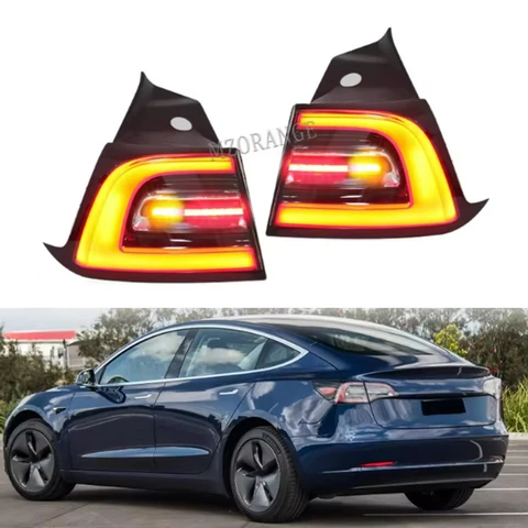 Светодиодные задние фонари для Tesla Model 3 Model Y 2017-2020, задний фонарь указателя поворота, стоп-сигнал, противотуманные фары, автомобильные аксессуары