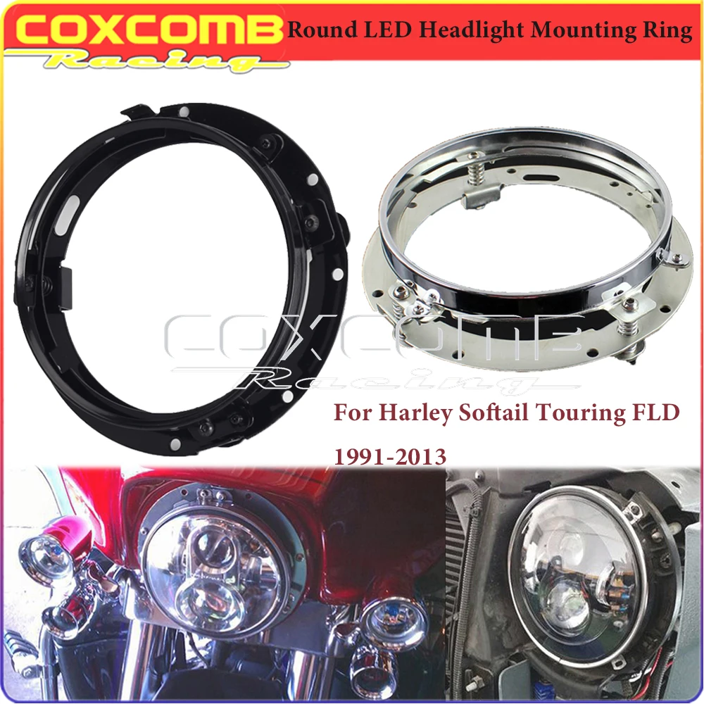 

Монтажный кронштейн фар мотоцикла 7 "круглая светодиодная фара, Монтажное кольцо для Harley Touring 1994-13 Softail 1991-13 FLD 2012-13