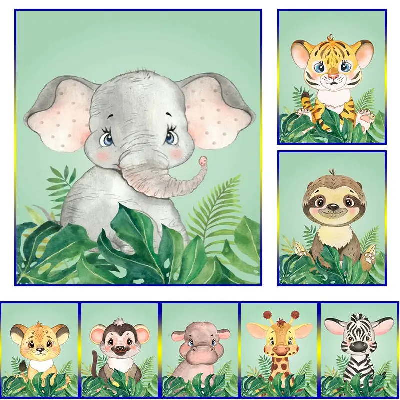 

GATYZTORY Paint By Number Cute Animal Drawing On Canvas Handpainted Art Gift Diy Pictures By Number Kits Home Decoration