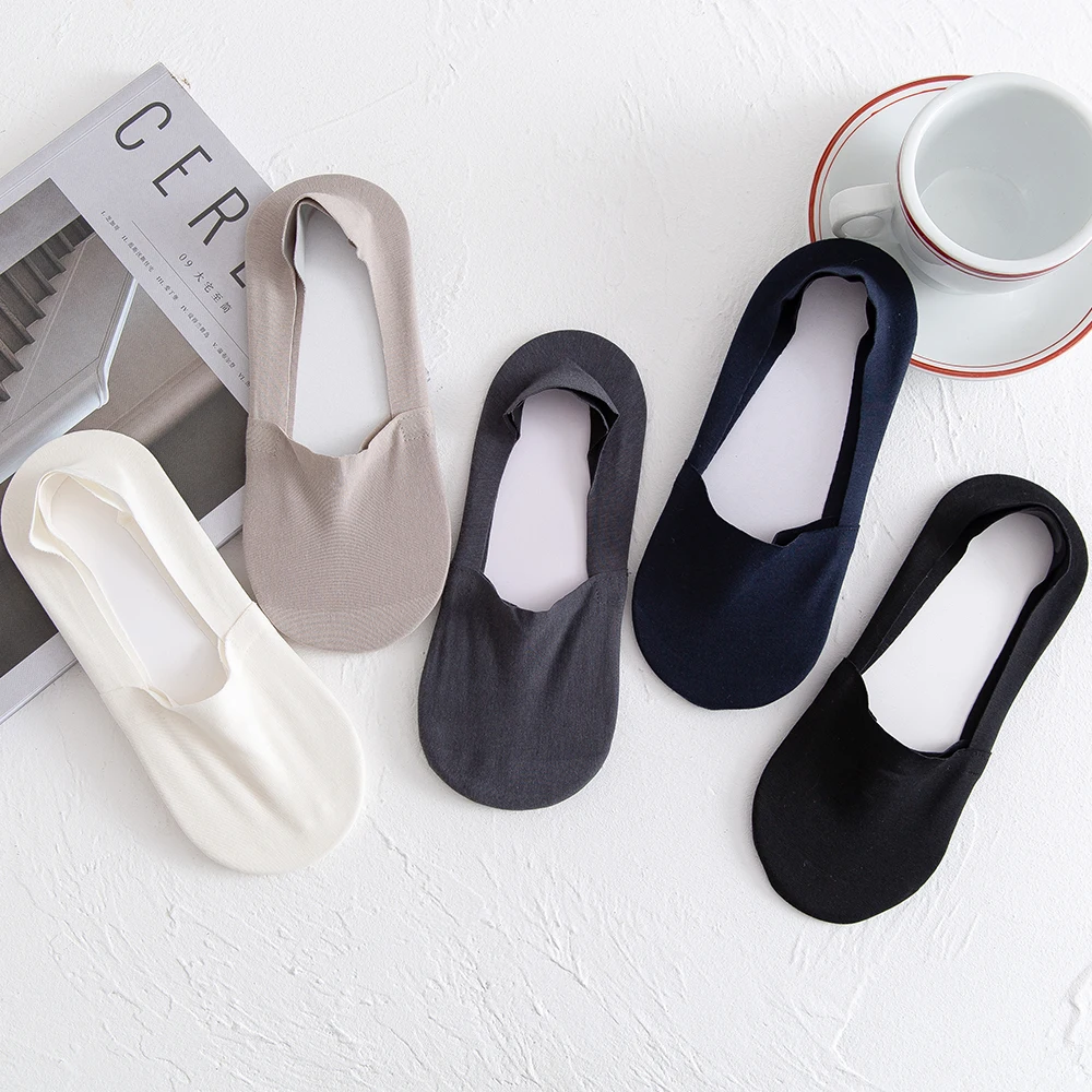 

Мужские неглубокие носки Salina, тонкие мужские носки-лодочки, полностью из силикагеля, противоскользящие модифицирующие хлопковые носки Ice Si