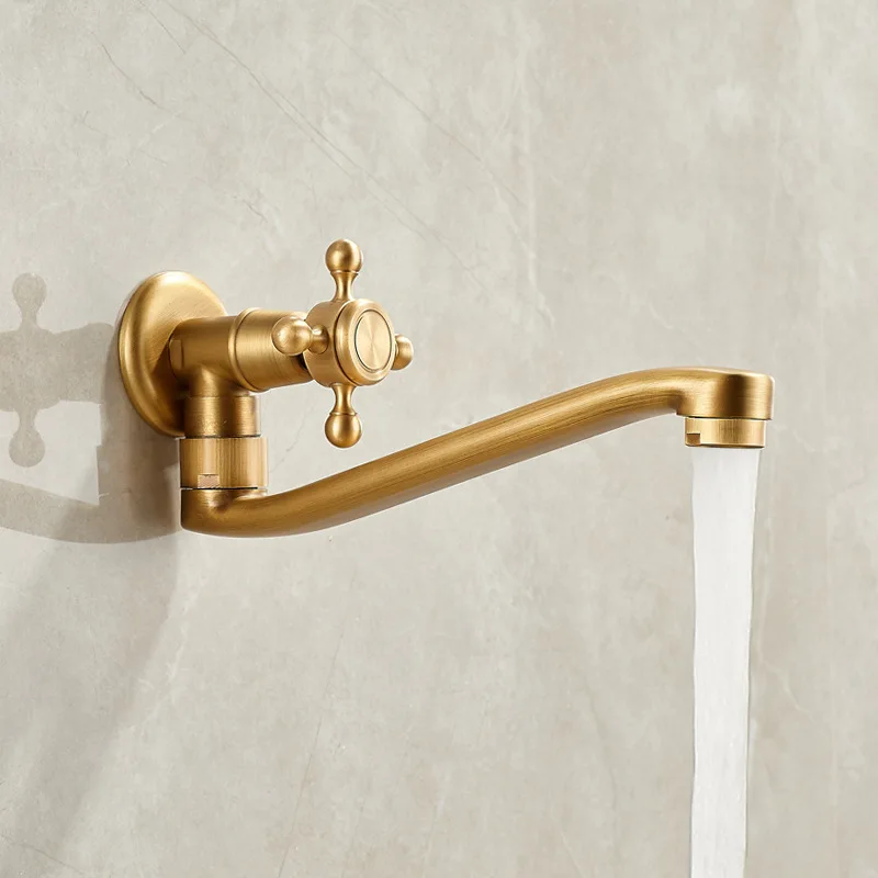 Антикварный удлиненный излив медная швабра с одним холодным краном настенный