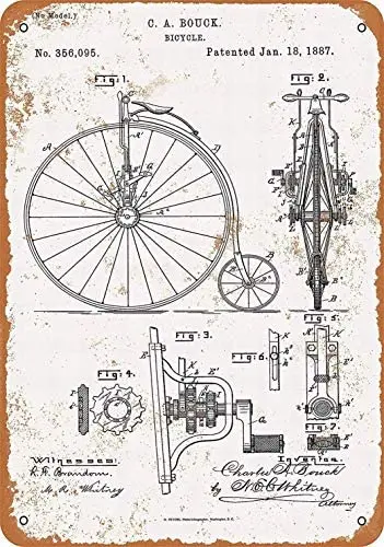 

8 x 12 Metal Sign - Bicycle Patent - Vintage Wall Decor Home Decor Vintage Signs