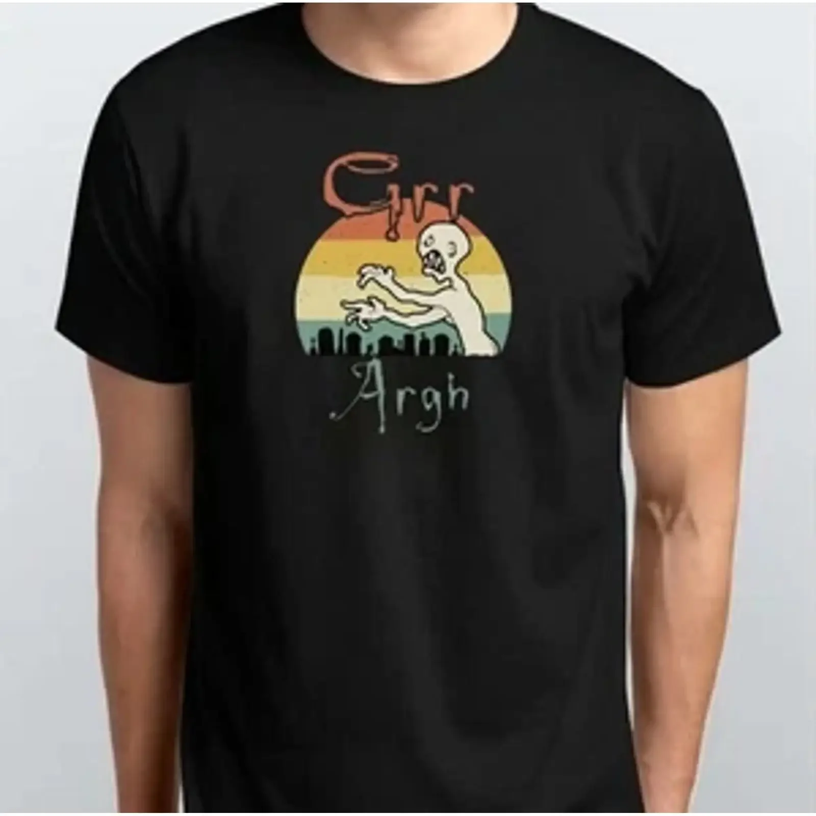 Фото Футболка TGR ARGH BUFFY THE VAMPIRE SLAYER в стиле ретро, унисекс, размеры S, M, L, XL, XXL, 3/4, черная, винтажная, с эффектом потертости, для повседневной носки №1