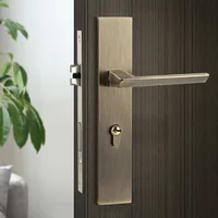 Zinc alloy silent door lock modern minimalist household handle lock indoor bedroom door lock extension panel