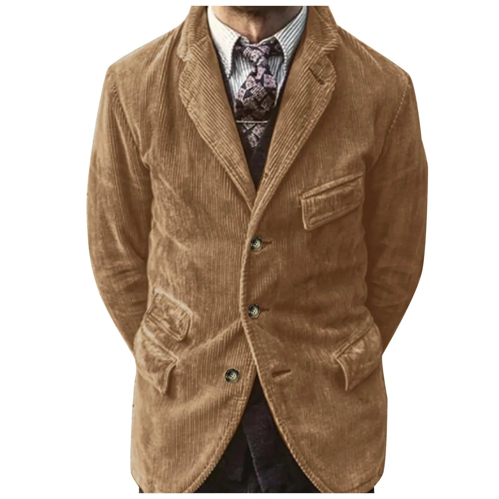 Винтажный вельветовый блейзер в стиле ретро мужские повседневные приталенные