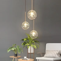 modern luxury glass ball chandelier lighting fixtures living room bedroom decor pendant lights restaurant stairs hanging lamp