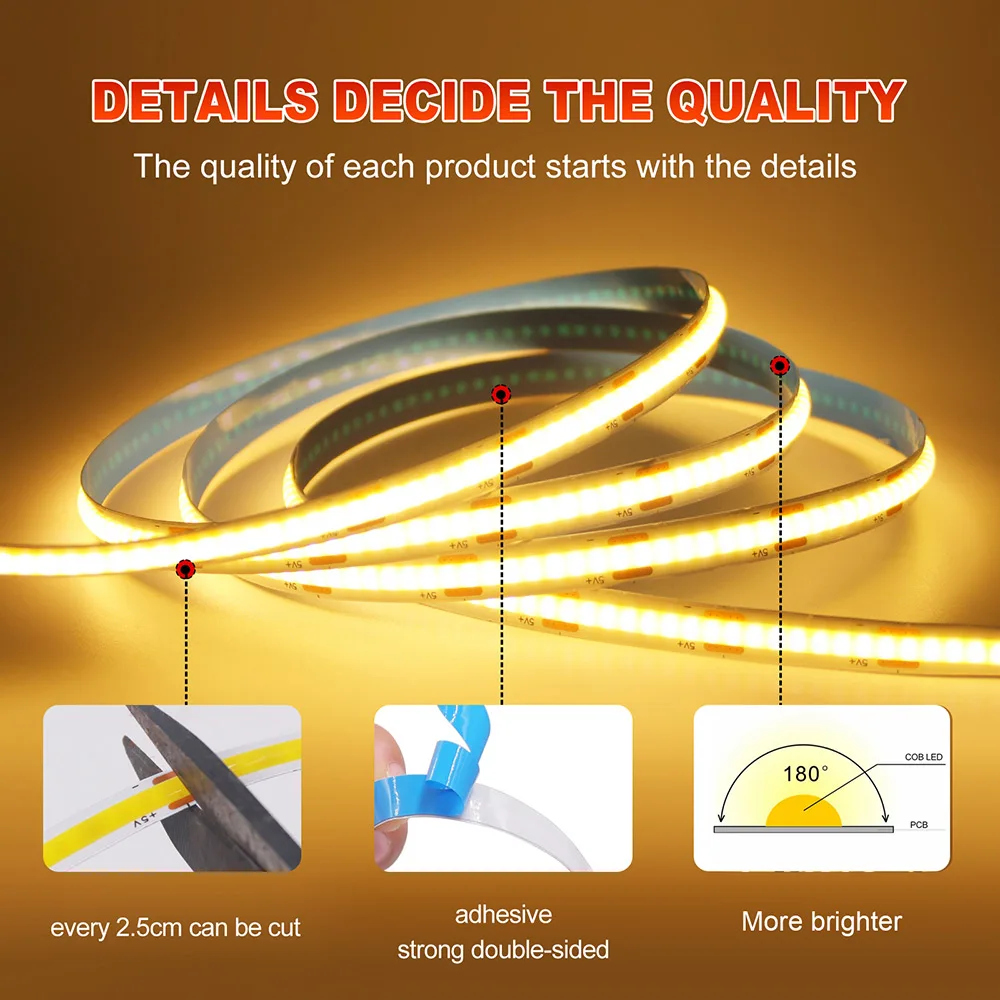 USB-лента 5 В 320 светодиодов 3000 К 4000 к 6000