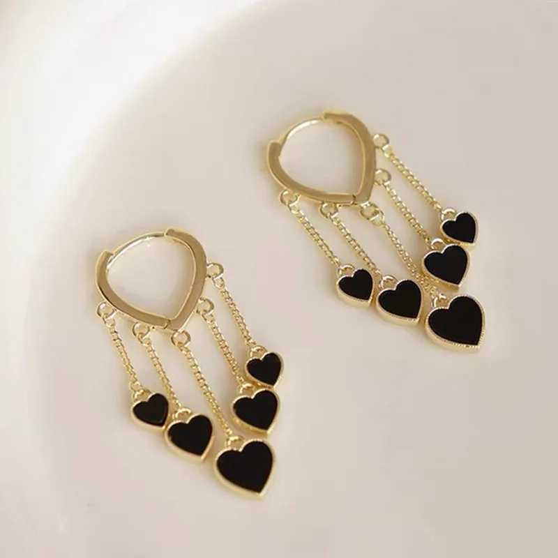 

Women Exquisite Love Long Tassel Earrings,Love Tassel Ear Buckle Temperament Dainty Minimalist Piercing Earrings for Female