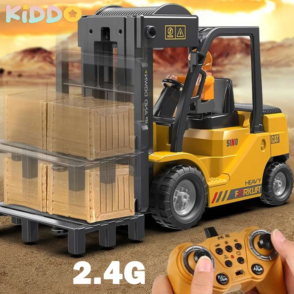 

RC Trucks Forklift Children Toys Remote Control Cars Toys for Boys Cranes Liftable Stunt Car Electric Vehicle for Kids Gifts