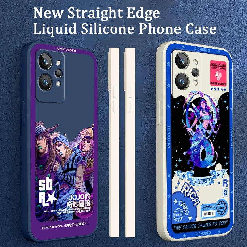 

Anime Jojo Cartoon Poster Phone Case For OPPO Realme Q3S Q5i 50A 50i C21Y C11 GT Neo3 Neo2 9 9i 8 8i 7 Pro Plus Liquid Rope Soft