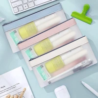 clear pencil pouches pencil case tpu zipper pen case bag storage pouch makeup bag for portable office students kawaii stationery