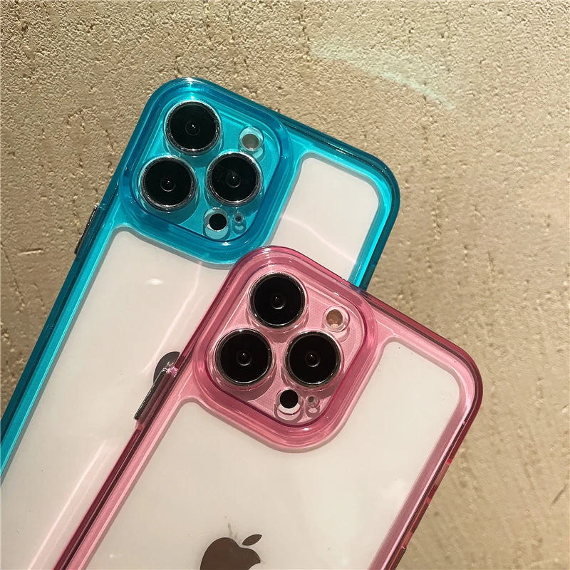 Прозрачный жесткий чехол из поликарбоната для iPhone 13 12 11 Pro Max XS XR X SE 7 8 Plus Защитный