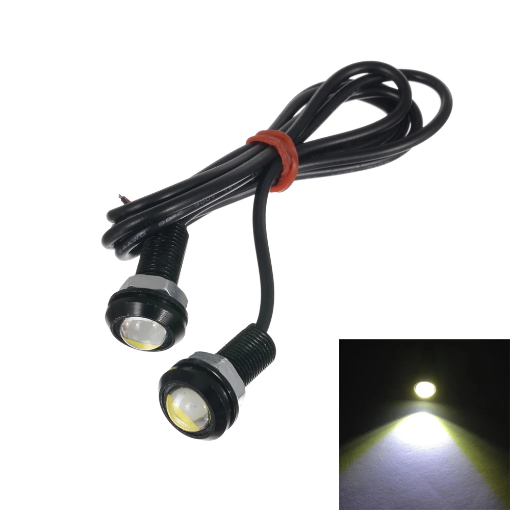 

2PCS / Pack Strobe 18 MM Car Eagle Eye DRL Led Daytime Running Lights LED 12V Backup Reversing Parking Signal Automobiles Lamps