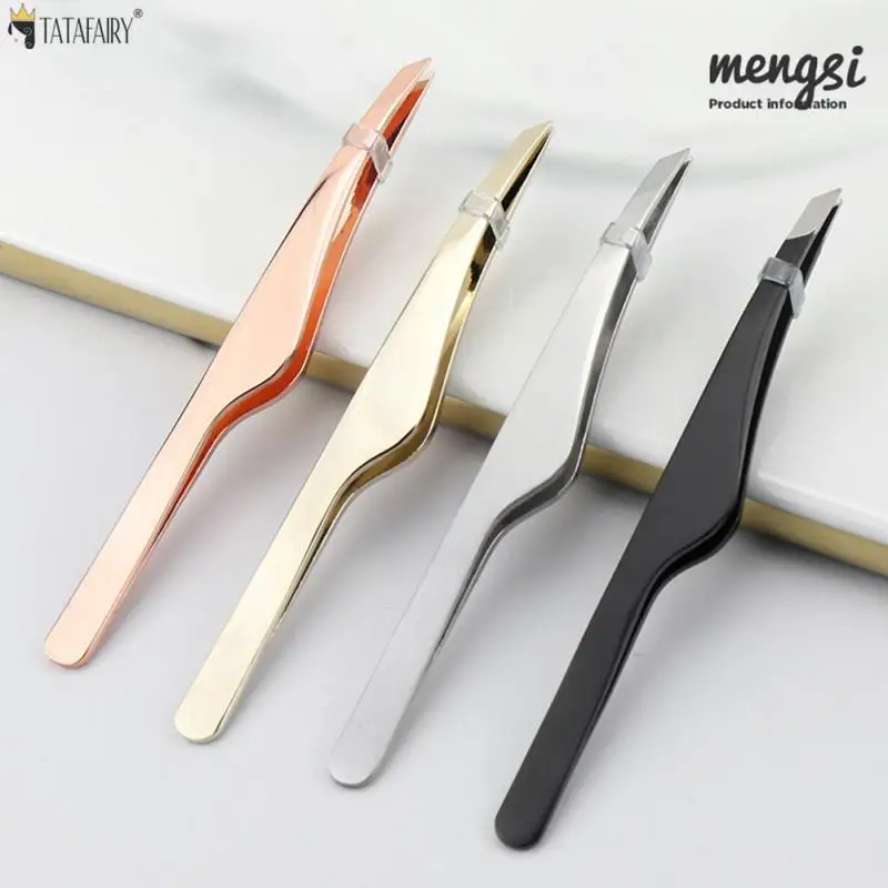 

1Pcs Eyebrow Tweezer Colorful Hair Beauty Fine Hairs Puller Stainless Steel Slanted Eye Brow Clips Tweezers Removal Makeup Tools