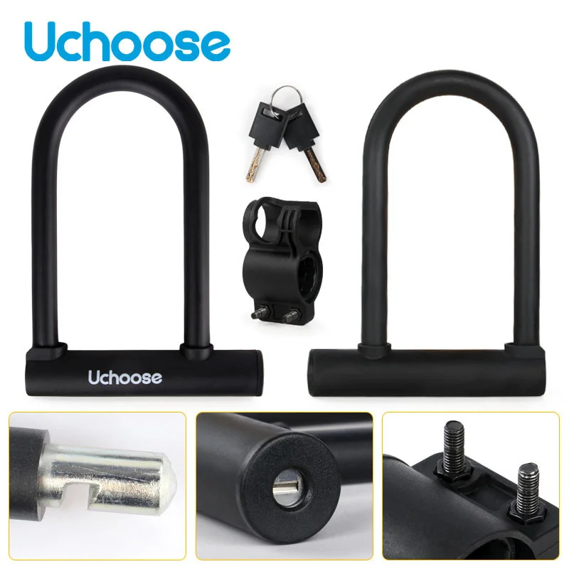 

Anti Theft Convenient Motorcycle Accessories Security Lock Reinforced With Key Anti Theft Lock U-shaped Motorbike Bicycle Lock